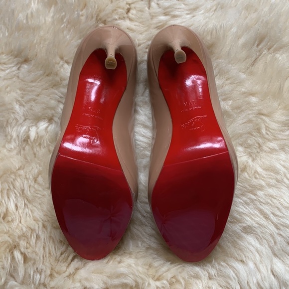 Christian Louboutin Nude Beige New Simple Patent Pumps Heels Shoes 37.5 - Picture 10 of 16